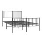 vidaXL Giroletto con Testiera e Pediera Metallo Nero 135x190 cm vidaXL Giroletto con Testiera e Pediera Metallo Nero 135x190 cm