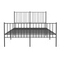 vidaXL Giroletto con Testiera e Pediera Metallo Nero 135x190 cm vidaXL Giroletto con Testiera e Pediera Metallo Nero 135x190 cm