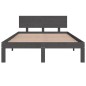 vidaXL Giroletto Grigio in Legno Massello 120x190 cm 4FT Small Double vidaXL Giroletto Grigio in Legno Massello 120x190 cm 4FT Small Double