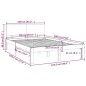 vidaXL Giroletto Grigio in Legno Massello 120x190 cm 4FT Small Double vidaXL Giroletto Grigio in Legno Massello 120x190 cm 4FT Small Double