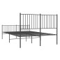 vidaXL Giroletto con Testiera e Pediera Metallo Nero 140x190 cm vidaXL Giroletto con Testiera e Pediera Metallo Nero 140x190 cm