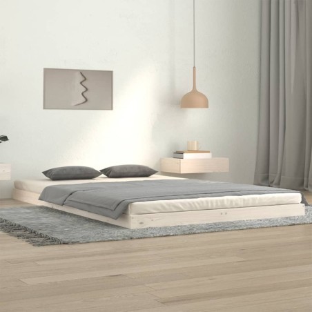 vidaXL Giroletto Bianco 120x200 cm in Legno Massello di Pino