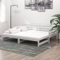 vidaXL Dormeuse Estraibile Bianca in Massello di Pino 2x(90x200) cm vidaXL Dormeuse Estraibile Bianca in Massello di Pino 2x(90x200) cm