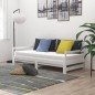 vidaXL Dormeuse Estraibile Bianca in Massello di Pino 2x(90x200) cm vidaXL Dormeuse Estraibile Bianca in Massello di Pino 2x(90x200) cm