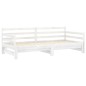 vidaXL Dormeuse Estraibile Bianca in Massello di Pino 2x(90x200) cm vidaXL Dormeuse Estraibile Bianca in Massello di Pino 2x(90x200) cm