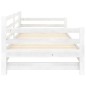 vidaXL Dormeuse Estraibile Bianca in Massello di Pino 2x(90x200) cm vidaXL Dormeuse Estraibile Bianca in Massello di Pino 2x(90x200) cm