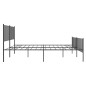vidaXL Giroletto con Testiera e Pediera Metallo Nero 180x200 cm