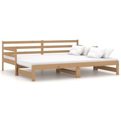 vidaXL Dormeuse Estraibile Marrone Miele Massello Pino 2x(90x200) cm