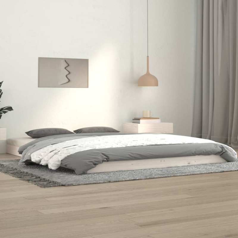 vidaXL Giroletto Bianco 140x190 cm in Legno Massello di Pino vidaXL Giroletto Bianco 140x190 cm in Legno Massello di Pino