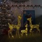 vidaXL Famiglia di Renne di Natale 300 LED Bianco Caldo in Acrilico vidaXL Famiglia di Renne di Natale 300 LED Bianco Caldo in Acrilico