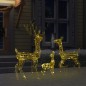 vidaXL Famiglia di Renne di Natale 300 LED Bianco Caldo in Acrilico vidaXL Famiglia di Renne di Natale 300 LED Bianco Caldo in Acrilico