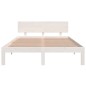 vidaXL Giroletto Bianco Legno Massello 135x190 cm 4FT6 Double vidaXL Giroletto Bianco Legno Massello 135x190 cm 4FT6 Double