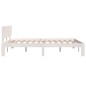 vidaXL Giroletto Bianco Legno Massello 135x190 cm 4FT6 Double vidaXL Giroletto Bianco Legno Massello 135x190 cm 4FT6 Double