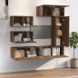 Set Mobili Porta TV 6 pz Rovere Marrone in Legno Multistrato Set Mobili Porta TV 6 pz Rovere Marrone in Legno Multistrato