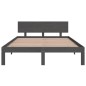 vidaXL Giroletto Grigio in Legno Massello 135x190 cm 4FT6 Double