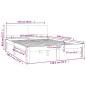 vidaXL Giroletto Grigio in Legno Massello 135x190 cm 4FT6 Double