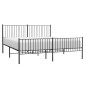 vidaXL Giroletto con Testiera e Pediera Metallo Nero 200x200 cm vidaXL Giroletto con Testiera e Pediera Metallo Nero 200x200 cm