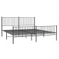vidaXL Giroletto con Testiera e Pediera Metallo Nero 200x200 cm vidaXL Giroletto con Testiera e Pediera Metallo Nero 200x200 cm