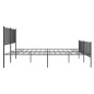 vidaXL Giroletto con Testiera e Pediera Metallo Nero 200x200 cm vidaXL Giroletto con Testiera e Pediera Metallo Nero 200x200 cm