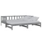 vidaXL Dormeuse Estraibile Grigia in Massello di Pino 2x(90x200) cm vidaXL Dormeuse Estraibile Grigia in Massello di Pino 2x(90x200) cm
