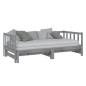 vidaXL Dormeuse Estraibile Grigia in Massello di Pino 2x(90x200) cm vidaXL Dormeuse Estraibile Grigia in Massello di Pino 2x(90x200) cm