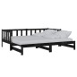 vidaXL Dormeuse Estraibile Nera Massello di Pino 2x(90x200) cm vidaXL Dormeuse Estraibile Nera Massello di Pino 2x(90x200) cm