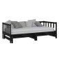 vidaXL Dormeuse Estraibile Nera Massello di Pino 2x(90x200) cm vidaXL Dormeuse Estraibile Nera Massello di Pino 2x(90x200) cm