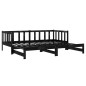 vidaXL Dormeuse Estraibile Nera Massello di Pino 2x(90x200) cm vidaXL Dormeuse Estraibile Nera Massello di Pino 2x(90x200) cm