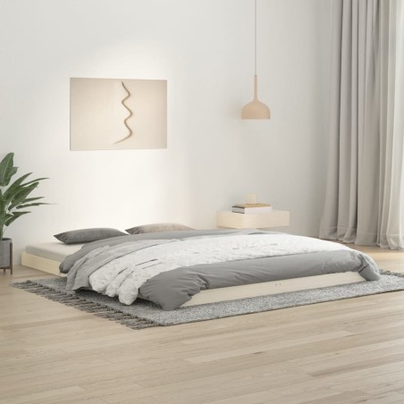 vidaXL Giroletto Bianco 150x200 cm King Size in Legno Massello di Pino