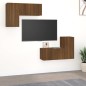 Set Mobili Porta TV 4 pz Rovere Marrone in Legno Multistrato Set Mobili Porta TV 4 pz Rovere Marrone in Legno Multistrato