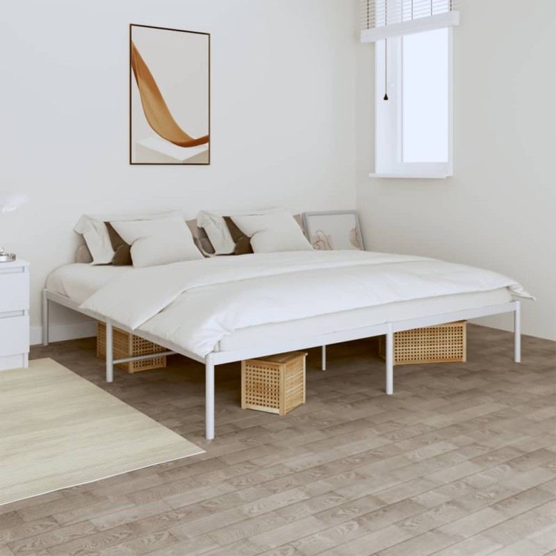 vidaXL Giroletto Metallo Bianco 180x200 cm vidaXL Giroletto Metallo Bianco 180x200 cm