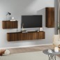 vidaXL Set Mobili Porta TV 4 pz Rovere Marrone in Legno Multistrato vidaXL Set Mobili Porta TV 4 pz Rovere Marrone in Legno Multistrato