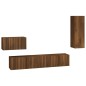 vidaXL Set Mobili Porta TV 4 pz Rovere Marrone in Legno Multistrato vidaXL Set Mobili Porta TV 4 pz Rovere Marrone in Legno Multistrato