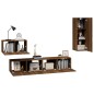 vidaXL Set Mobili Porta TV 4 pz Rovere Marrone in Legno Multistrato vidaXL Set Mobili Porta TV 4 pz Rovere Marrone in Legno Multistrato