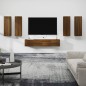 Set Mobili Porta TV 6 pz Rovere Marrone in Legno Multistrato Set Mobili Porta TV 6 pz Rovere Marrone in Legno Multistrato