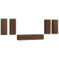 Set Mobili Porta TV 6 pz Rovere Marrone in Legno Multistrato Set Mobili Porta TV 6 pz Rovere Marrone in Legno Multistrato