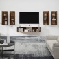Set Mobili Porta TV 6 pz Rovere Marrone in Legno Multistrato Set Mobili Porta TV 6 pz Rovere Marrone in Legno Multistrato