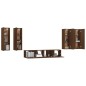 Set Mobili Porta TV 6 pz Rovere Marrone in Legno Multistrato Set Mobili Porta TV 6 pz Rovere Marrone in Legno Multistrato