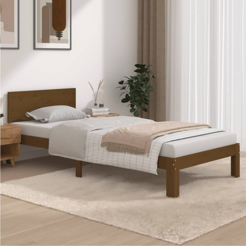 vidaXL Giroletto Marrone Miele in Legno Massello di Pino 90x200 cm