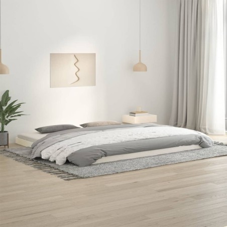 vidaXL Giroletto Bianco 200x200 cm in Legno Massello di Pino