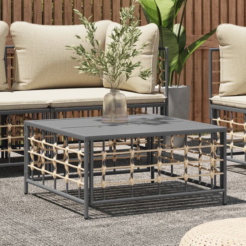 vidaXL Tavolo da Giardino Antracite 70x70x34 cm in Polyrattan vidaXL Tavolo da Giardino Antracite 70x70x34 cm in Polyrattan