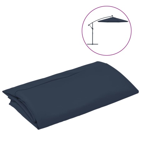 vidaXL Telo di Ricambio per Ombrellone Bianco Blu 350 cm