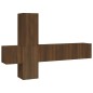 Set Mobili Porta TV 5 pz Rovere Marrone in Legno Multistrato Set Mobili Porta TV 5 pz Rovere Marrone in Legno Multistrato