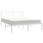 vidaXL Giroletto con Testiera Metallo Bianco 135x190 cm vidaXL Giroletto con Testiera Metallo Bianco 135x190 cm