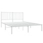 vidaXL Giroletto con Testiera Metallo Bianco 135x190 cm vidaXL Giroletto con Testiera Metallo Bianco 135x190 cm