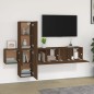 Set Mobili Porta TV 5 pz Rovere Marrone in Legno Multistrato Set Mobili Porta TV 5 pz Rovere Marrone in Legno Multistrato