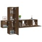 Set Mobili Porta TV 5 pz Rovere Marrone in Legno Multistrato Set Mobili Porta TV 5 pz Rovere Marrone in Legno Multistrato