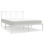 vidaXL Giroletto con Testiera Metallo Bianco 140x190 cm vidaXL Giroletto con Testiera Metallo Bianco 140x190 cm