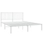 vidaXL Giroletto con Testiera Metallo Bianco 150x200 cm vidaXL Giroletto con Testiera Metallo Bianco 150x200 cm