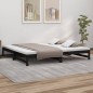 vidaXL Dormeuse Estraibile Nera 2x(100x200) cm Legno Massello di Pino vidaXL Dormeuse Estraibile Nera 2x(100x200) cm Legno Massello di Pino